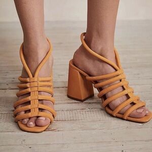 New Free People Colette Cinched Heels strappy